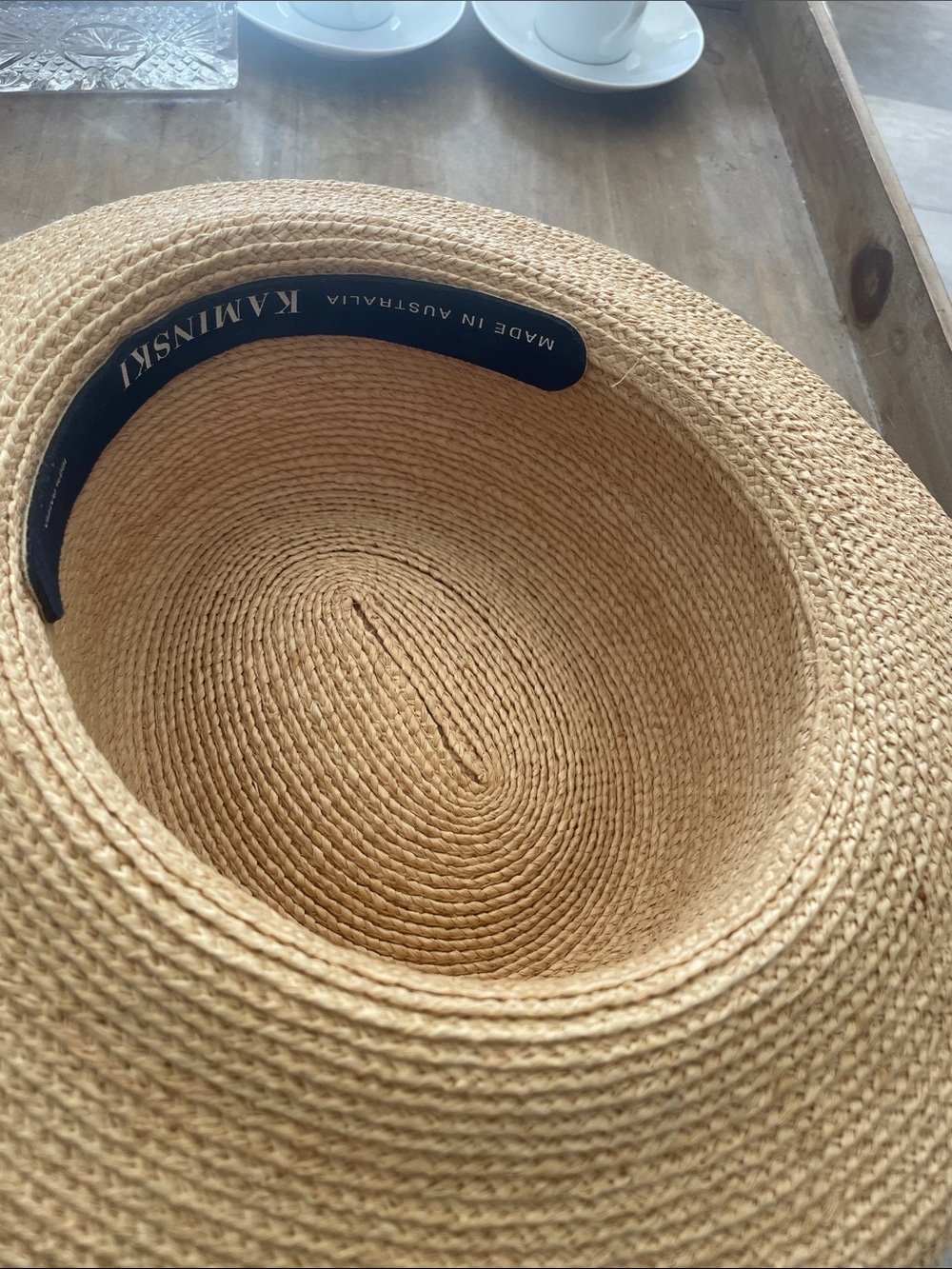 Kiminaki Women's Natural 100% Raffia Straw Sun Hat - Classic Woven Boater - Picture 3 of 5